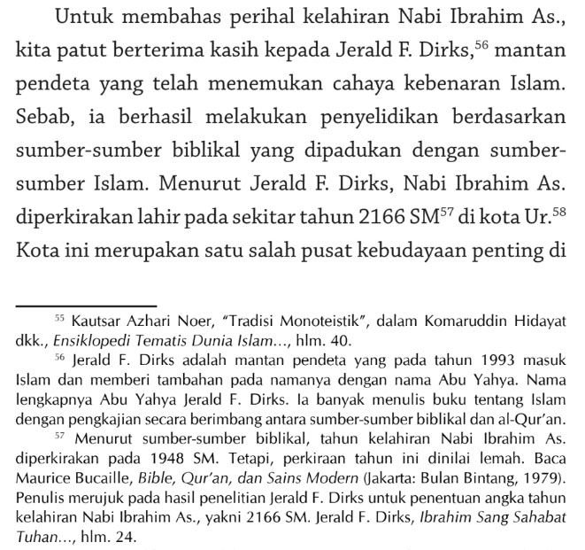 Tahun kelahiran Nabi Ibrahim yang dibahas dalam buku Mu'arif